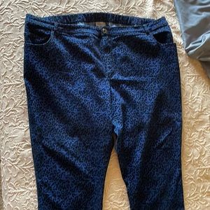 30w Added Dimensions for Catherines blue and black animal print jeans
